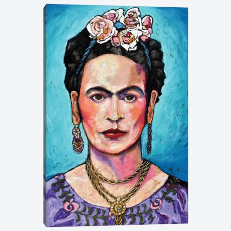 Frida Kahlo Portrait Canvas Print #DHD38} by David Hinds Canvas Art Print