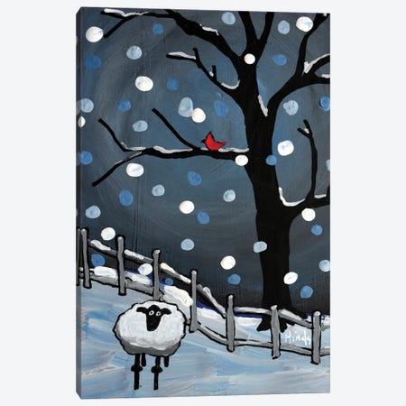 Winter Sheep Canvas Print #DHD390} by David Hinds Canvas Art Print