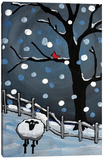 Winter Sheep Canvas Art Print - David Hinds