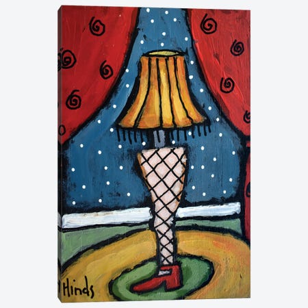 Primitive Christmas Leg Lamp Canvas Print #DHD396} by David Hinds Canvas Artwork