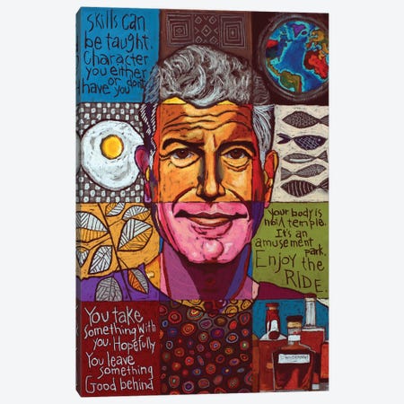 Anthony Bourdain Collage Canvas Print #DHD3} by David Hinds Canvas Artwork