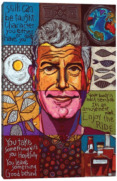 Anthony Bourdain Collage Canvas Art Print - Planets
