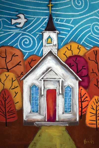 Doves & Pigeons: Autumn Colors Church by David Hinds