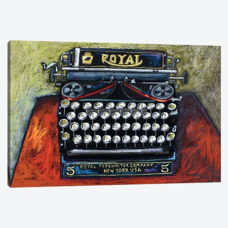 Retro Royal Typewriter Canvas Print #DHD40} by David Hinds Canvas Wall Art