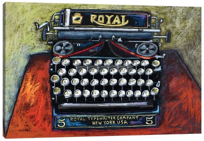 Retro Royal Typewriter Canvas Art Print - Typewriters