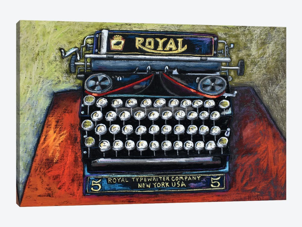 Retro Royal Typewriter by David Hinds 1-piece Canvas Print