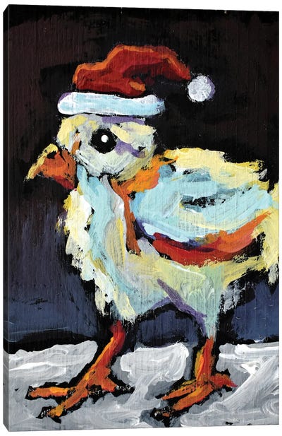Christmas Chick Canvas Art Print - Christmas Animal Art