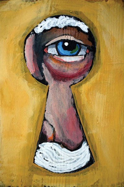 Eyes: Peeking Santa by David Hinds