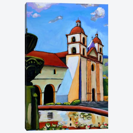 Mission Santa Barbara Canvas Print #DHD424} by David Hinds Canvas Art