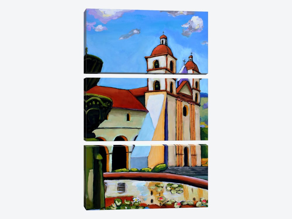 Mission Santa Barbara by David Hinds 3-piece Canvas Artwork