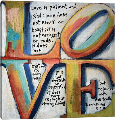 The Meaning Of Love Canvas Art Print - Love Typography