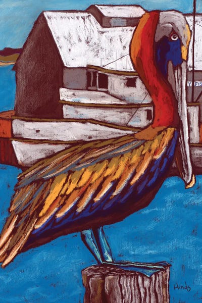 Docks & Piers: Colorful Pelican On The Old Fisherman's Wharf by David Hinds