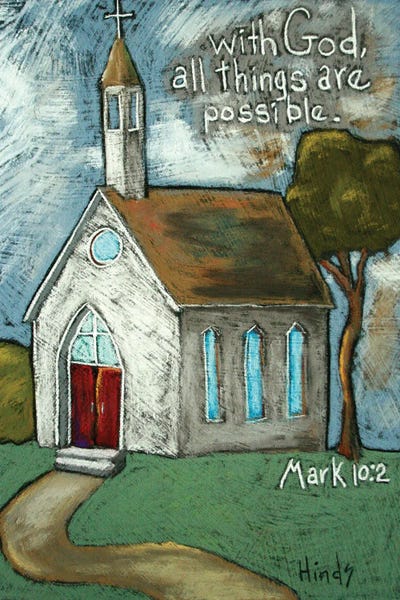 Little White Church by David Hinds canvas print