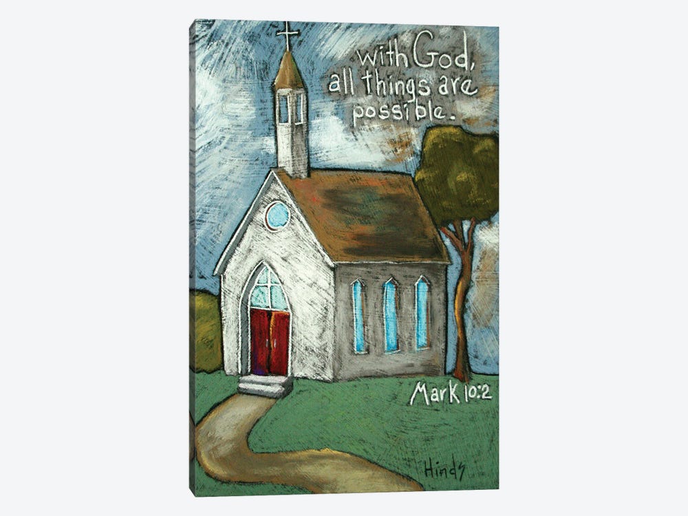 Little White Church by David Hinds 1-piece Canvas Art