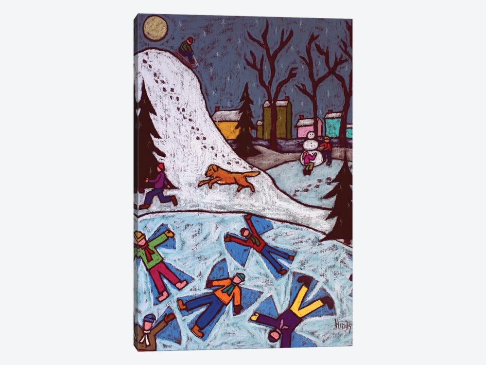 Fun In The Snow by David Hinds 1-piece Canvas Art