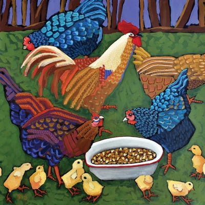 Chickens And Chicks by David Hinds acrylic art print