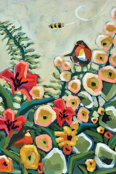 Apricot Colored Hollyhocks