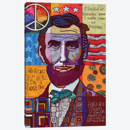 Abraham Lincoln Sectional Canvas Print #DHD4} by David Hinds Canvas Art Print