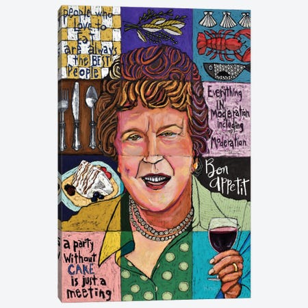Julia Child Collage Canvas Print #DHD50} by David Hinds Art Print