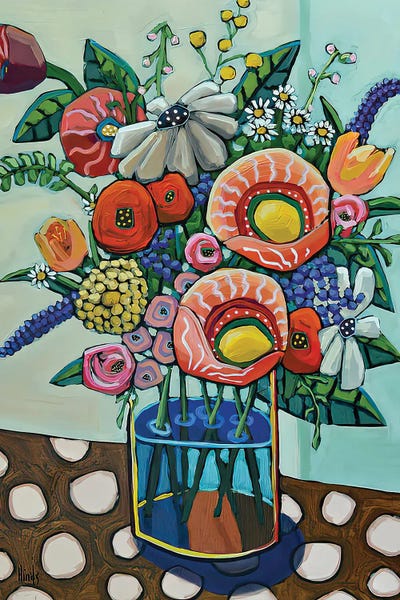 Jordy Blue - Canvas Prints: Polka Dot Floral by David Hinds