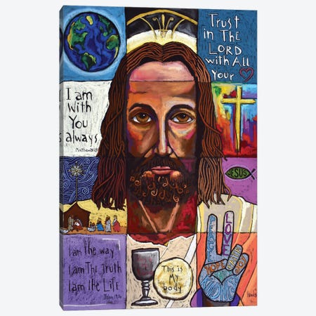 Jesus Christ Collage Canvas Print #DHD52} by David Hinds Art Print