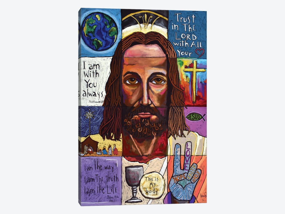 Jesus Christ Collage by David Hinds 1-piece Canvas Artwork