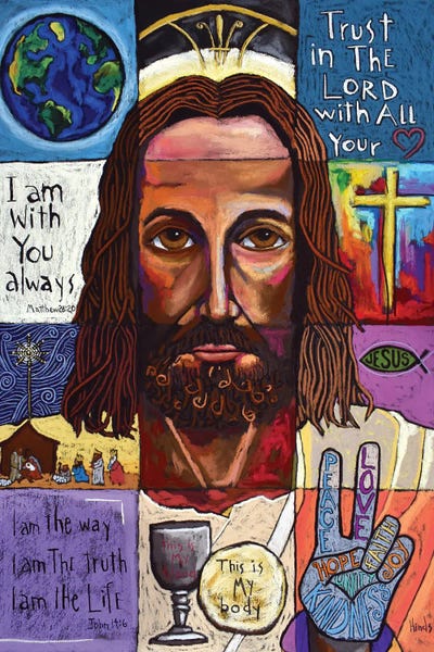Peace Signs: Jesus Christ Collage by David Hinds