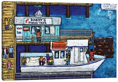 Randy's Fishing Trips Old Fisherman's Wharf - Monterey Bay, CA Canvas Art Print - Seals