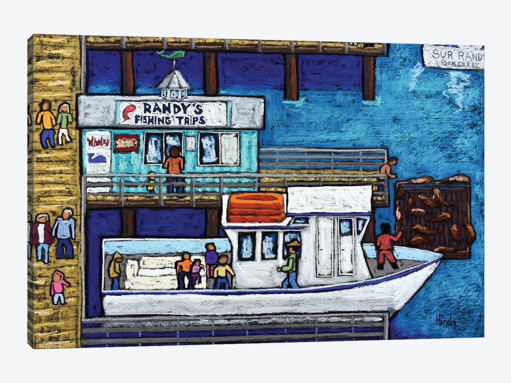 Randy's Fishing Trips Old Fisherman's Wharf - Monterey Bay, CA by David Hinds 1-piece Art Print
