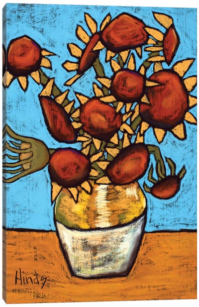 Homage To Van Gogh's Sunflowers Canvas Art Print - Van Gogh's Sunflowers Collection