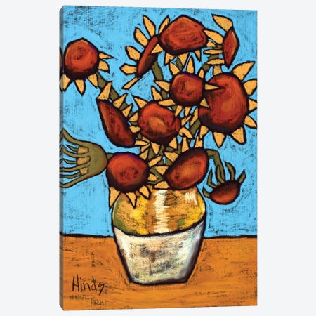 Homage To Van Gogh's Sunflowers Canvas Print #DHD65} by David Hinds Canvas Art Print