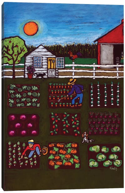 The Vegetable Patch Canvas Art Print - Farmer Art