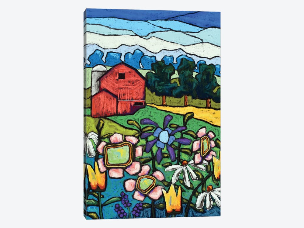 Flowers Down On The Farm by David Hinds 1-piece Canvas Artwork