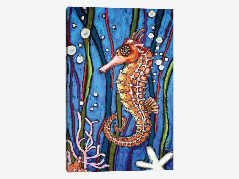 Colorful Seahorse by David Hinds 1-piece Art Print