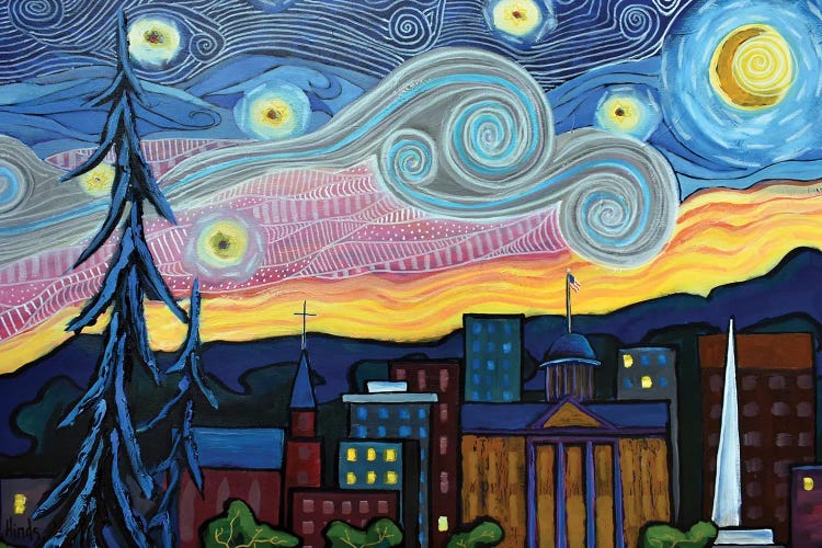 Starry Night Over Springfield Illinois