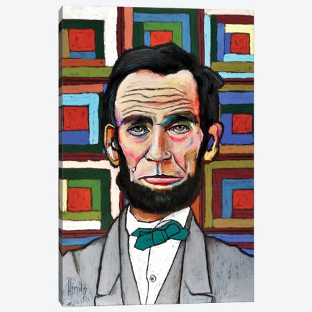 Patchwork Lincoln Canvas Print #DHD86} by David Hinds Canvas Art Print