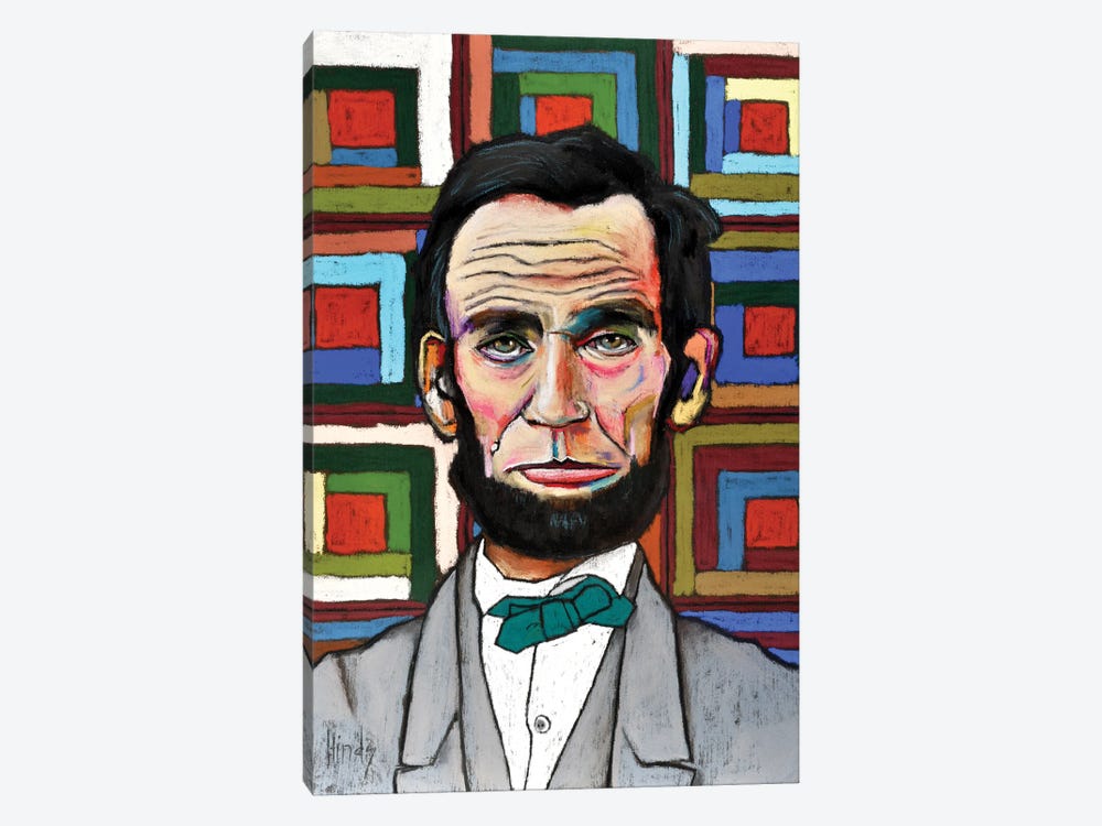Patchwork Lincoln by David Hinds 1-piece Canvas Art Print