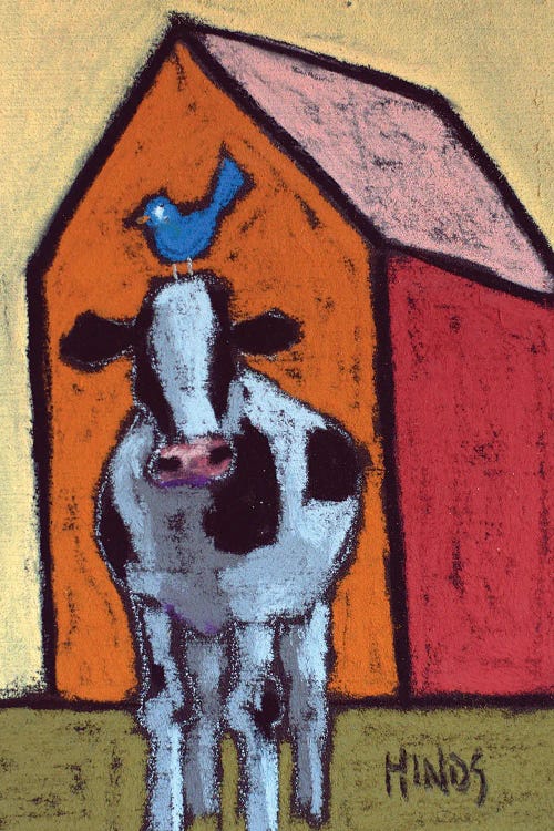 Abstract Cow In The Barn Lot