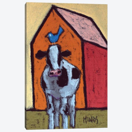 Abstract Cow In The Barn Lot Canvas Print #DHD90} by David Hinds Canvas Art Print