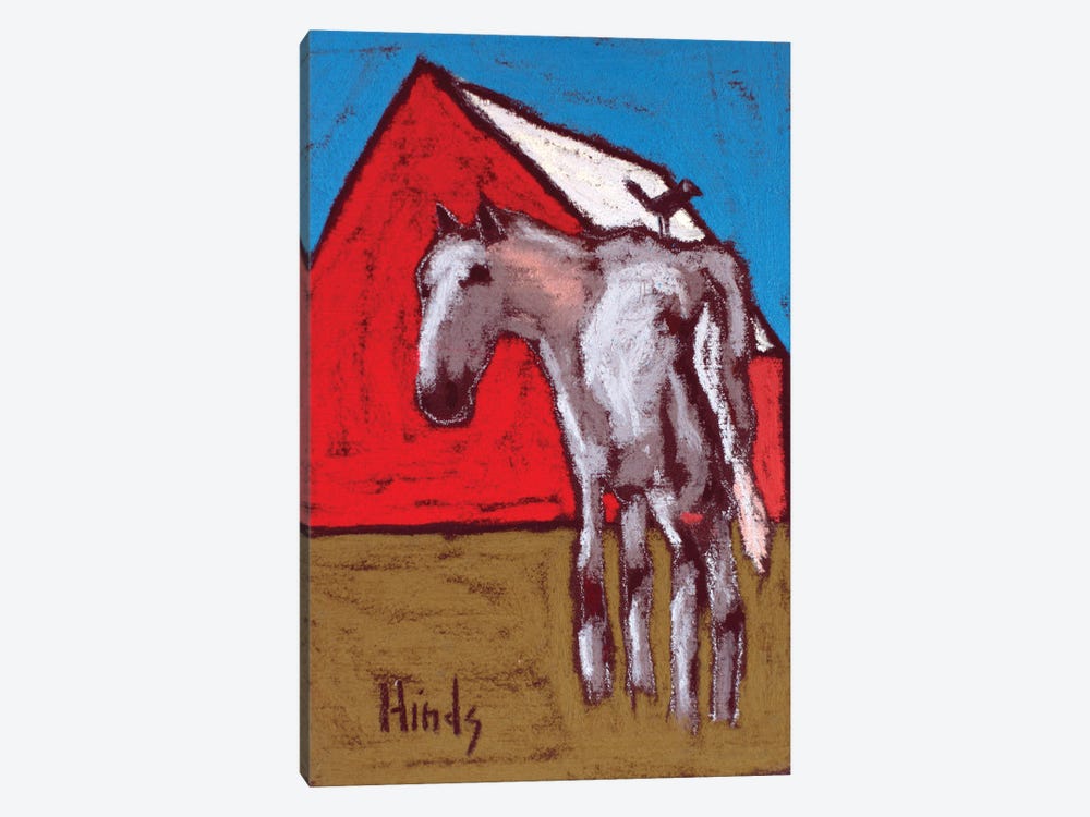 Abstract Horse And Barn by David Hinds 1-piece Canvas Art Print
