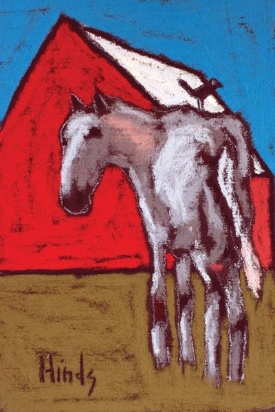 Barns: Abstract Horse And Barn by David Hinds