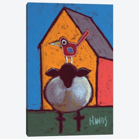 Abstract Sheep And A Barn Canvas Print #DHD92} by David Hinds Canvas Print