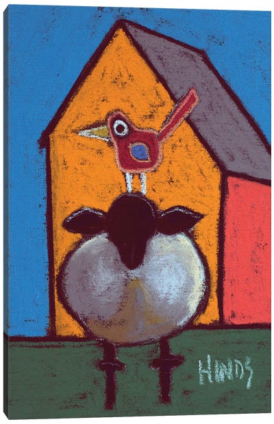 Abstract Sheep And A Barn Canvas Art Print - David Hinds