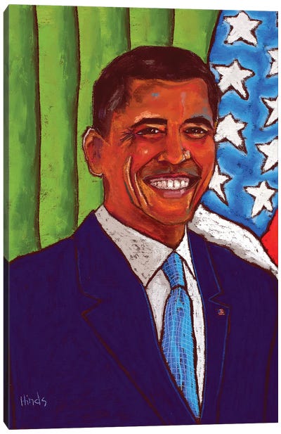 Barack Obama Canvas Art Print - Flag Art