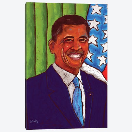 Barack Obama Canvas Print #DHD97} by David Hinds Canvas Wall Art