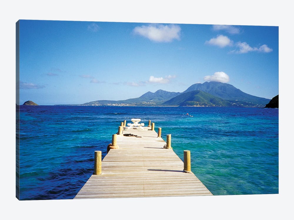 View Of Booby Island And Nevis As Seen From The Pier At Turtle Beach, Saint Kitts by David Herbig 1-piece Canvas Wall Art