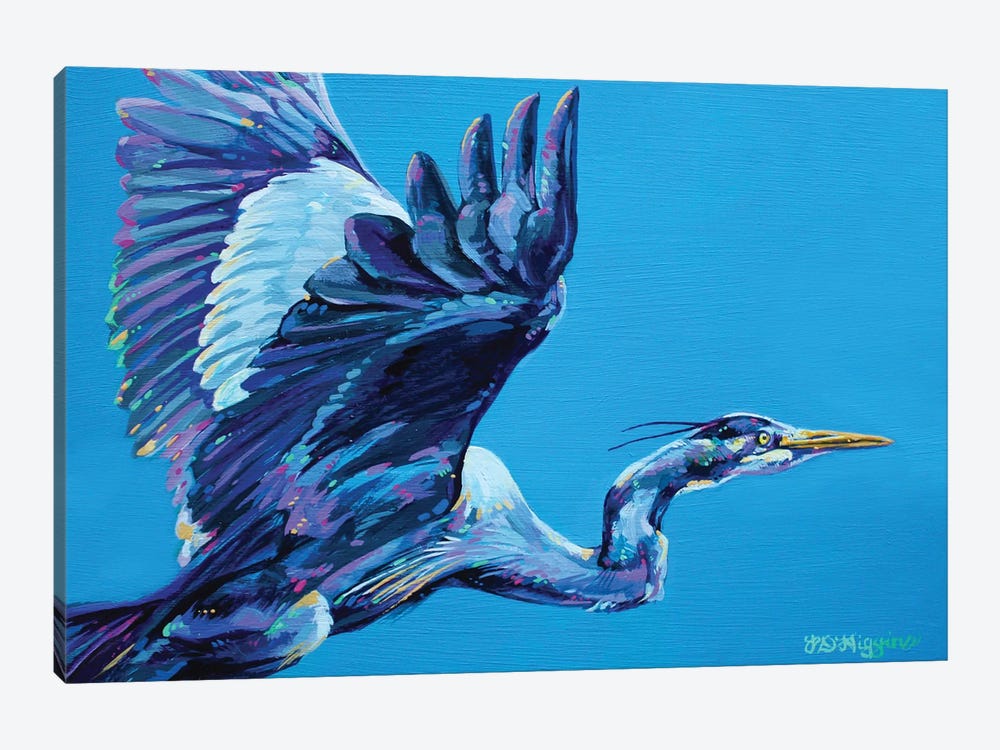 Blue Herron by Derrick Higgins 1-piece Canvas Artwork