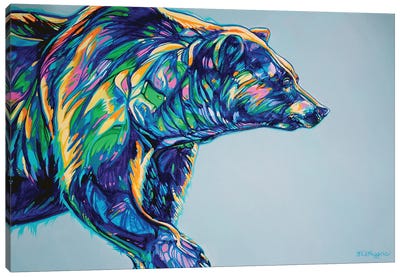 The Power Of One Canvas Art Print - Grizzly Bear Art
