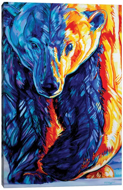 Thin Ice Canvas Art Print - Polar Bear Art