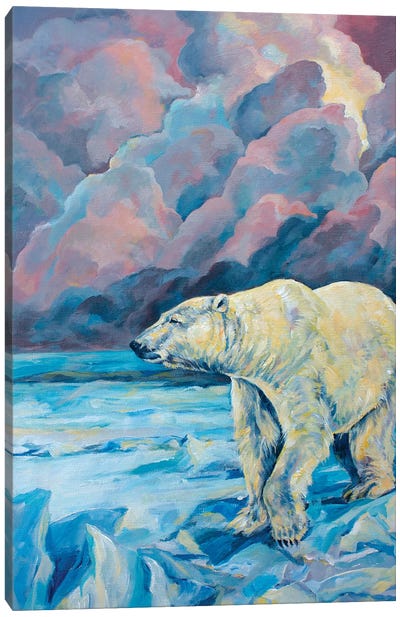 Artic Wanderer Canvas Art Print - Polar Bear Art